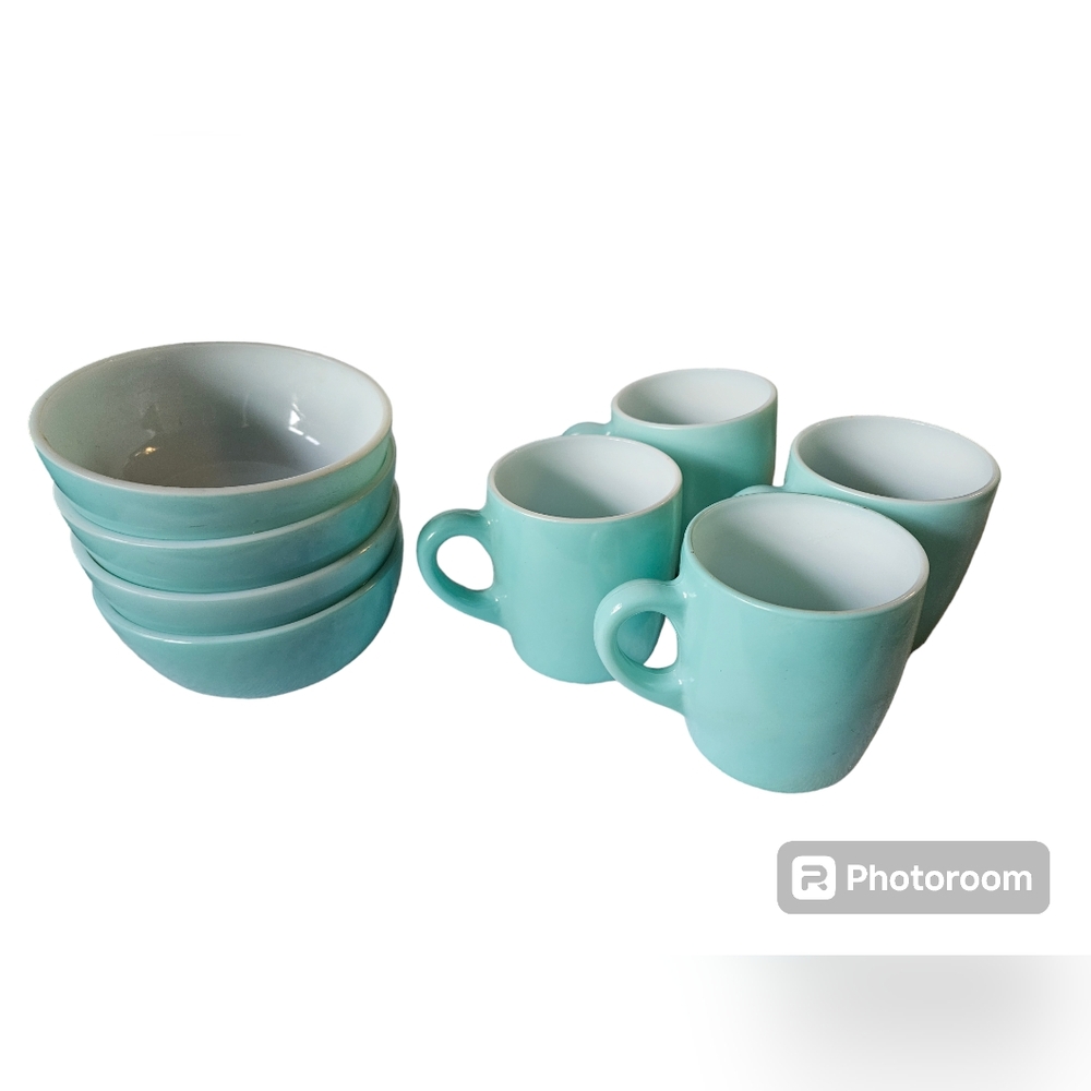 HTF Anchor Hocking Mug & Cereal Bowl Sets